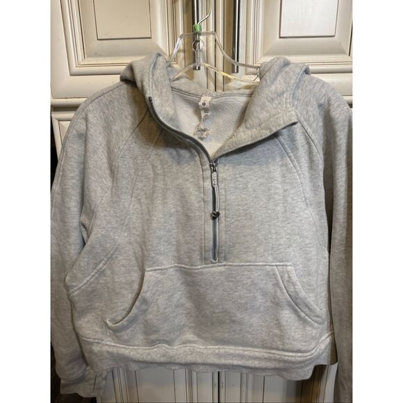 Lululemon Women's Scuba Oversized Half Zip Hoodie Heathered Light Grey Size M/L - Picture 13 of 15